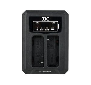  JJC USB-driven dubbel batteriladdare för Nikon EN-EL14, EN-EL14a