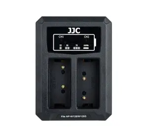  JJC USB-driven dubbel batteriladdare för Fujifilm NP-W126