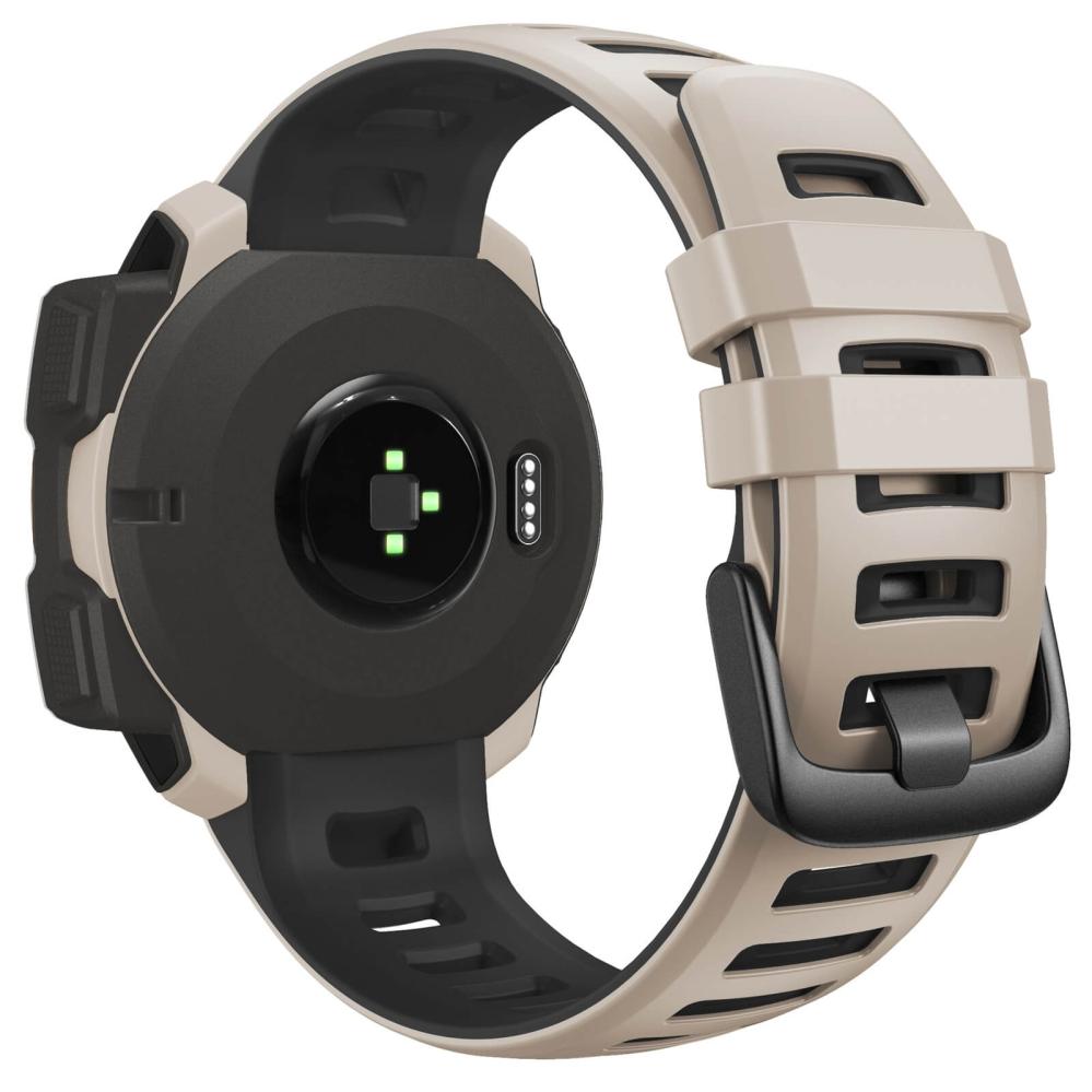  Silikonarmband för Garmin Instinct/Instinct Esports 22mm Beige & Svart