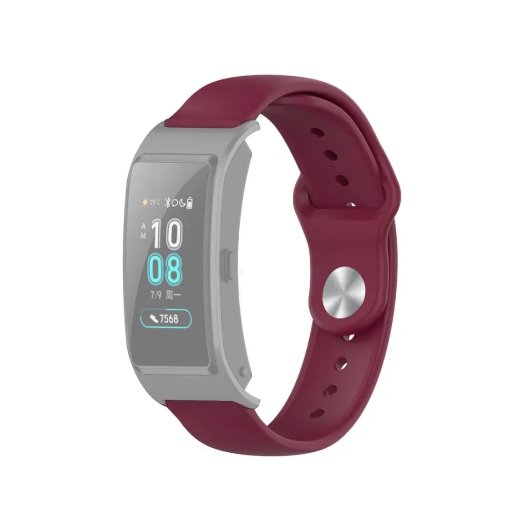 Silikonarmband Vinröd för 18mm Watch med stiftspänne