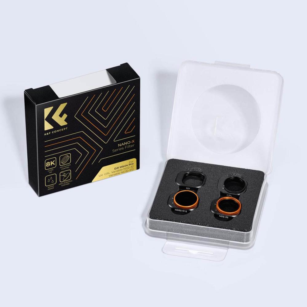  K&F Concept Filterpaket 4st UV+CPL+ND2-32+ND32-512 för DJI Mini 4 Pro