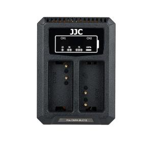  JJC USB-driven dubbel batteriladdare för Panasonic DMW-BLC12 Leica BP-DC12