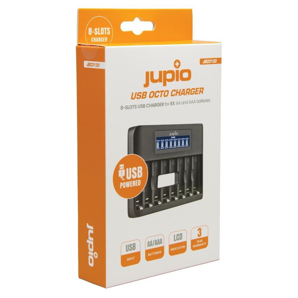  Jupio USB Octo laddare – Ladda upp till 8 AA/AAA-batterier samtidigt via USB