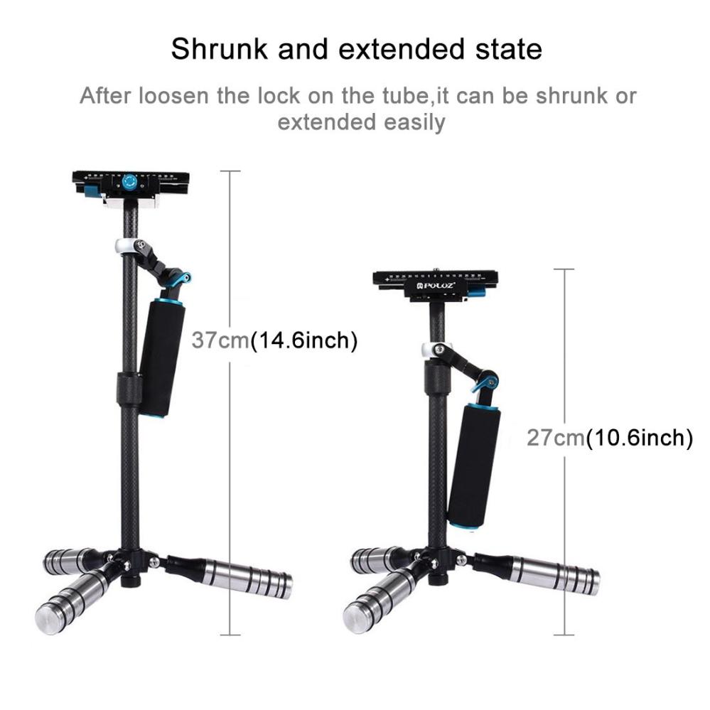  Puluz Handhållen kolfiber stabilisator för systemkameror 27-37cm