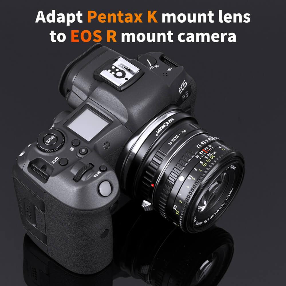  K&F Concept Objektivadapter till Pentax K objektiv för Canon EOS R kamerahus