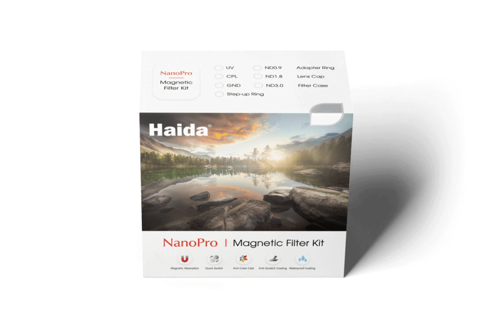  Haida NanoPro 82mm Magnetiskt Filterpaket ND1000 ND64 CPL UV 3x Step-Up