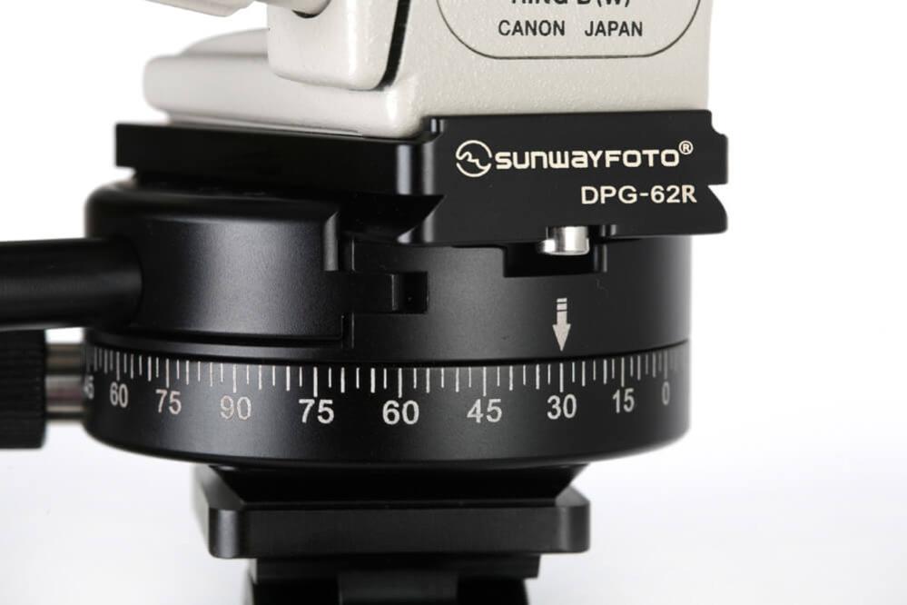  Sunwayfoto DPG-62R Snabbplatta 62mm Arca Swiss med kantstöd