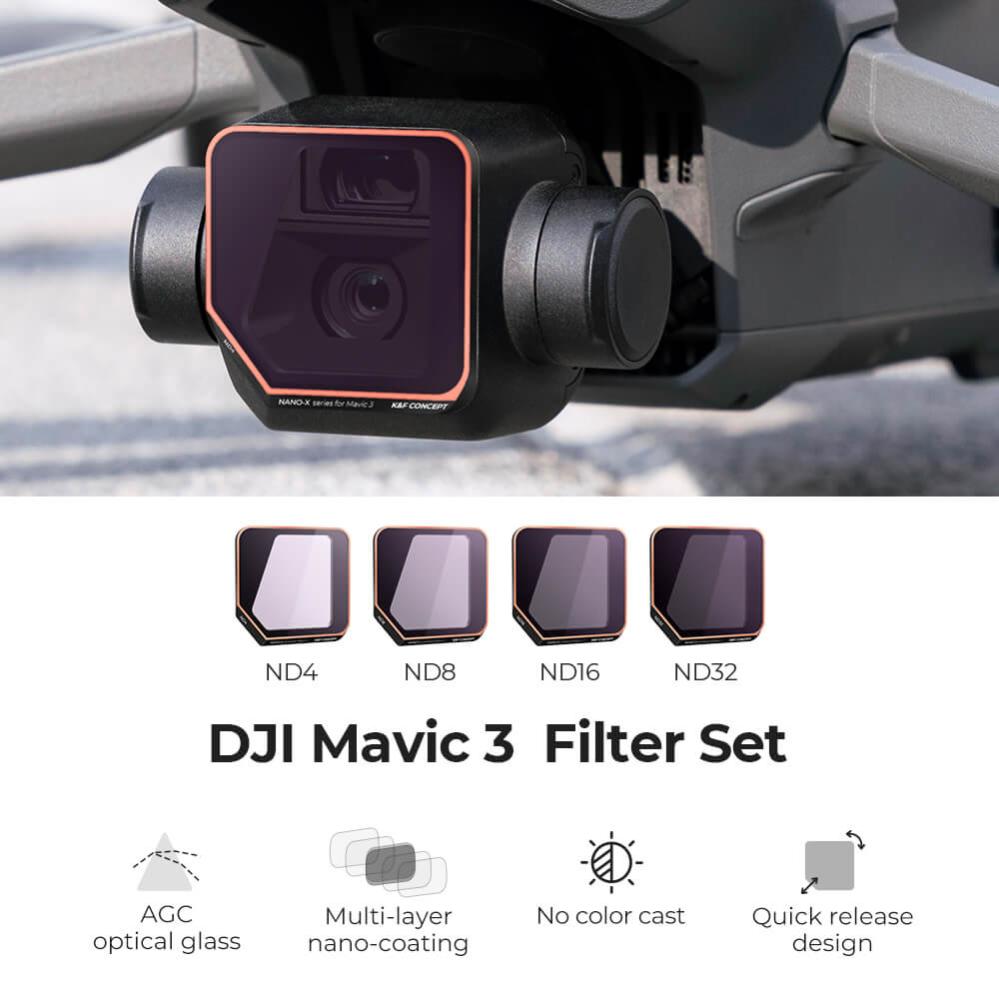  K&F Concept Filterpaket 4st ND4+ND8+ND16+ND32 för DJI Mavic 3/Mavic 3 Cine