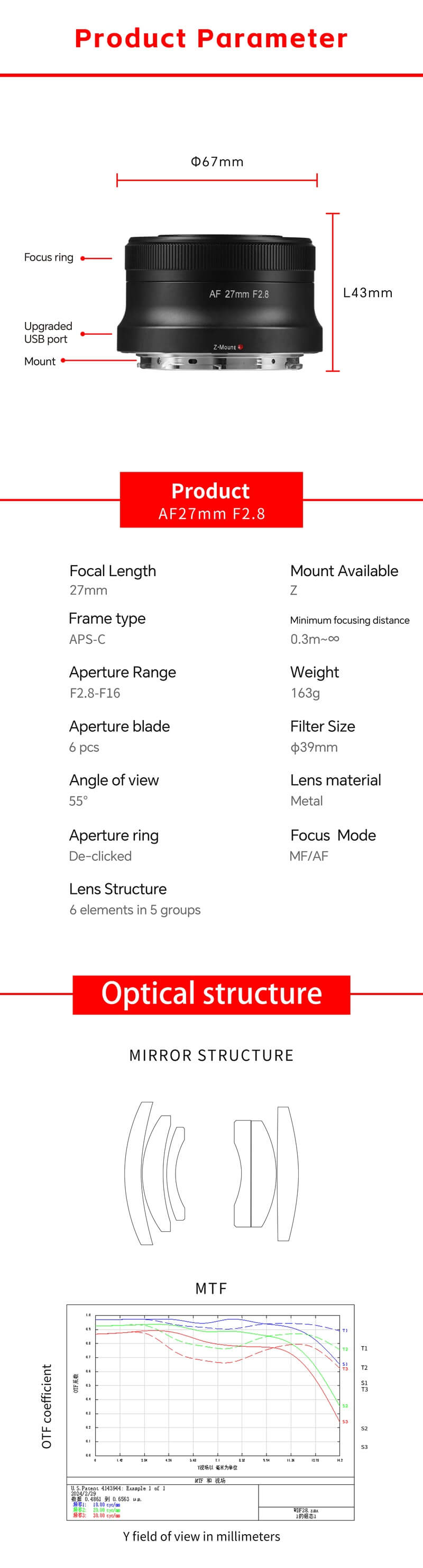  7Artisans AF 27mm f/2.8 objektiv APS-C fr Nikon Z