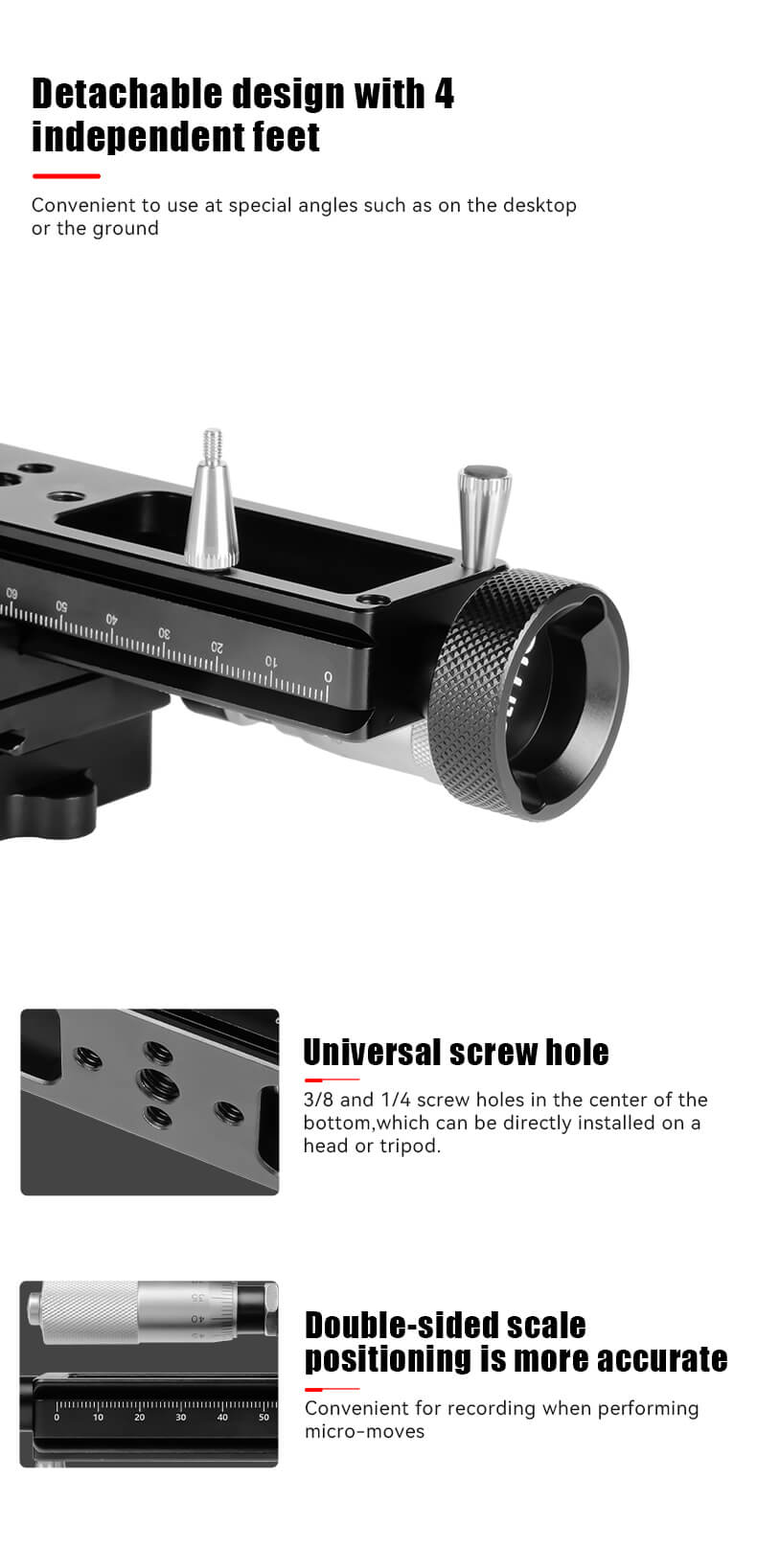  AstrHori AH-MGA170 Makroslde med exakt Fokusjustering 0.05mm