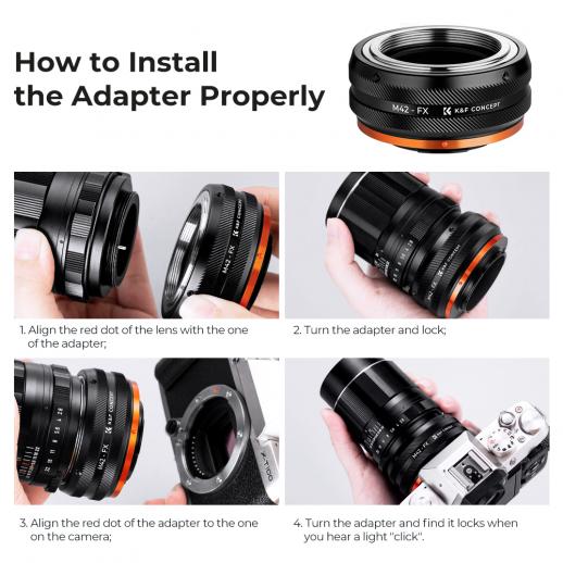  K&F Concept Objektivadapter IV Pro till M42-objektiv för Fujifilm X