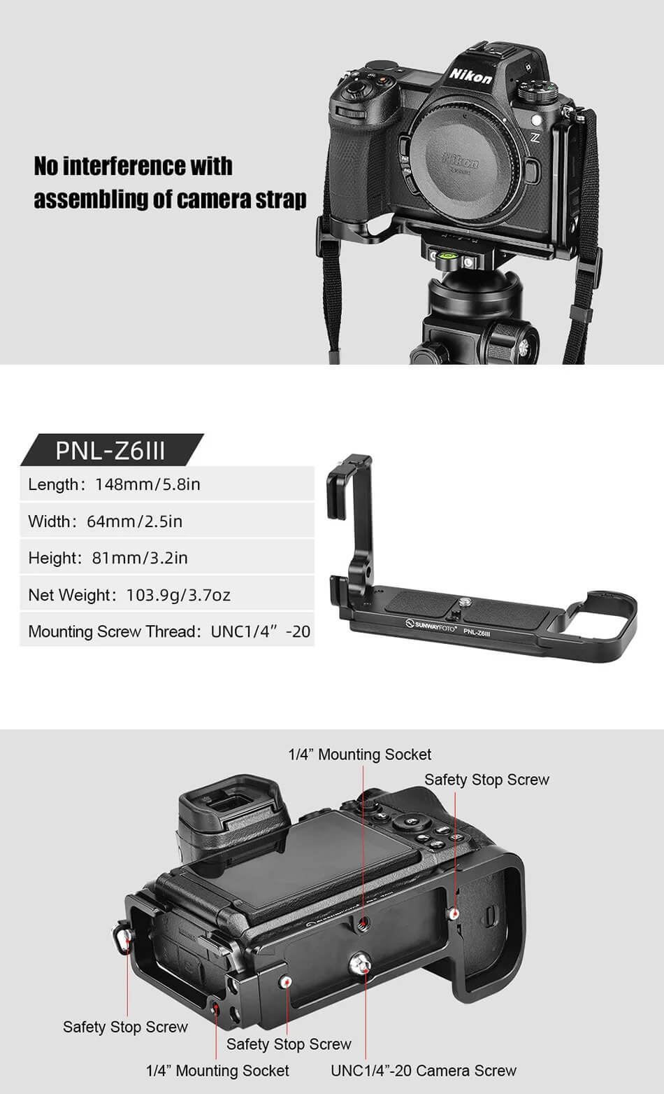  Sunwayfoto L-Bracket fr Nikon Z6 III