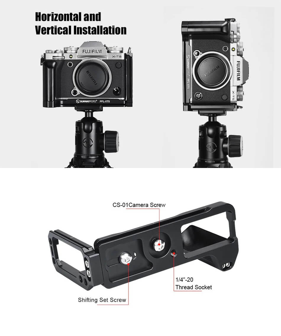  Sunwayfoto L-Bracket med handgrepp för Fujifilm X-T5