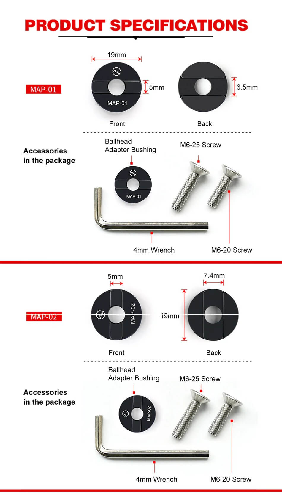  Sunwayfoto MAP-01 Adapter som anpassar Arca Swiss till Manfrotto kulleder