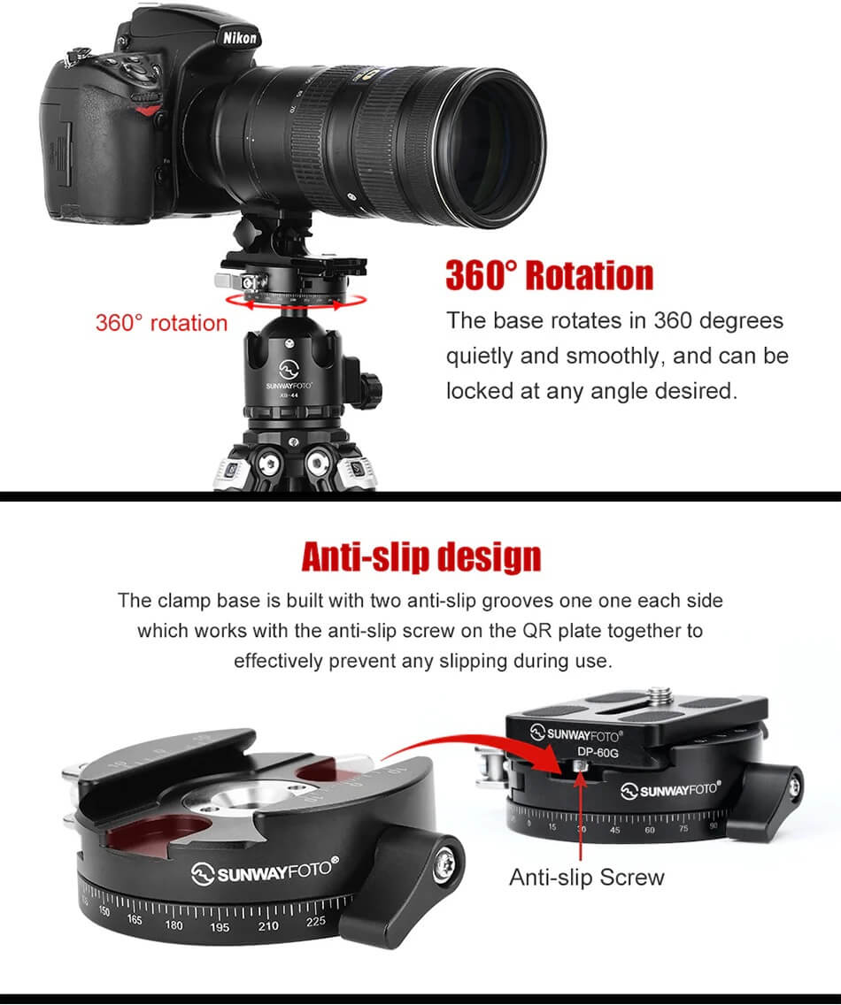  Sunwayfoto PC-58L Snabbkopplingsfste med Panorama 360 Arca