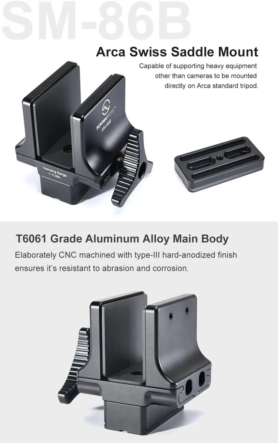  Sunwayfoto SM-86B Tillbehrsfste fr Arca Swiss  Idealisk fr skytte