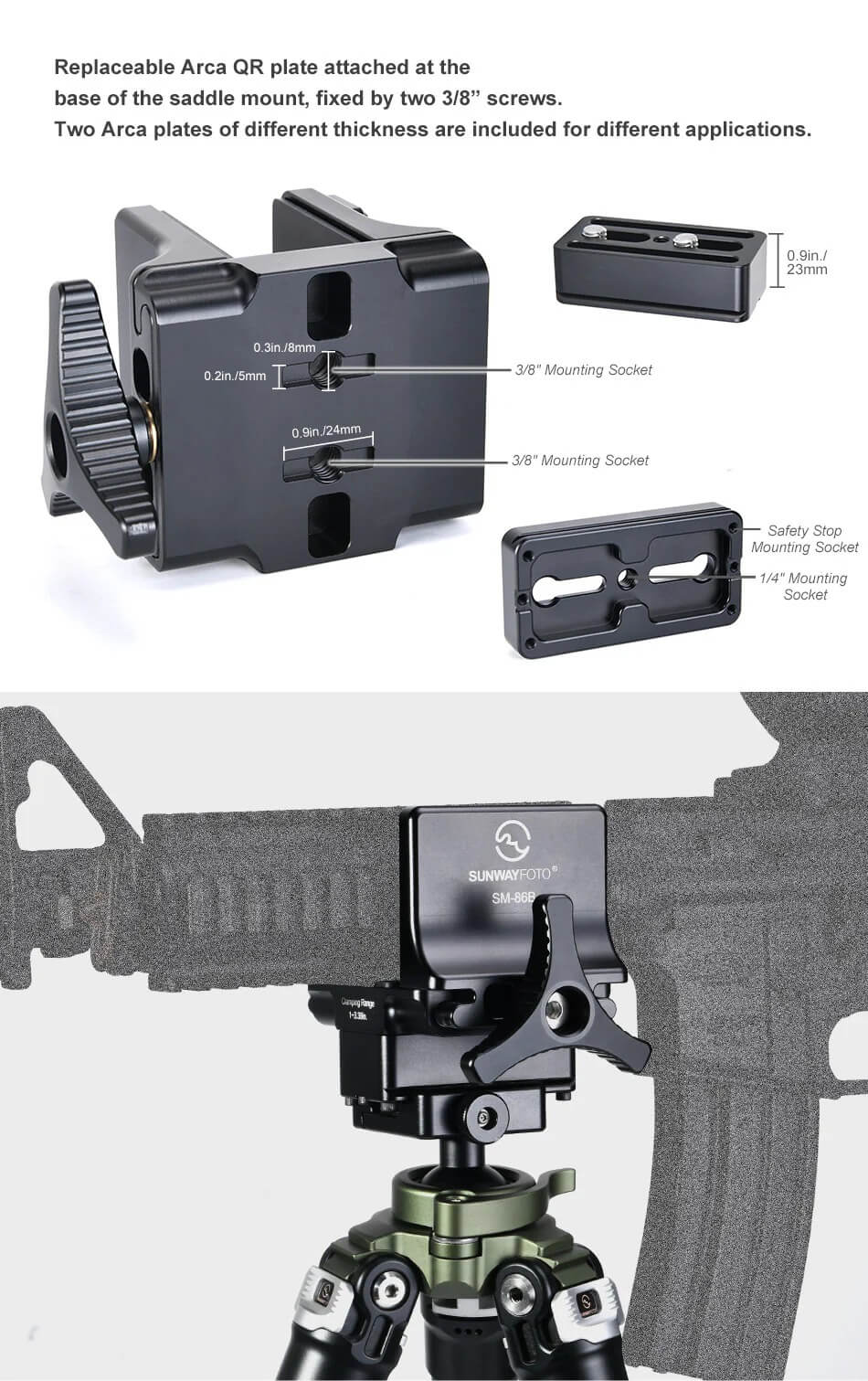  Sunwayfoto SM-86B Tillbehrsfste fr Arca Swiss  Idealisk fr skytte