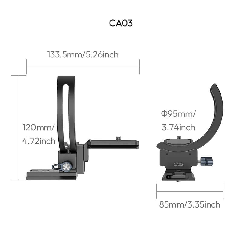  Ulanzi CA03 95mm Objektivkrage med justerbar Arca-platta